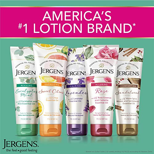 Jergens Rose Body Butter Lotion, Hand and Body Moisturizer with Camellia Essential Oil, for Indulgent Hydration, 7 Oz