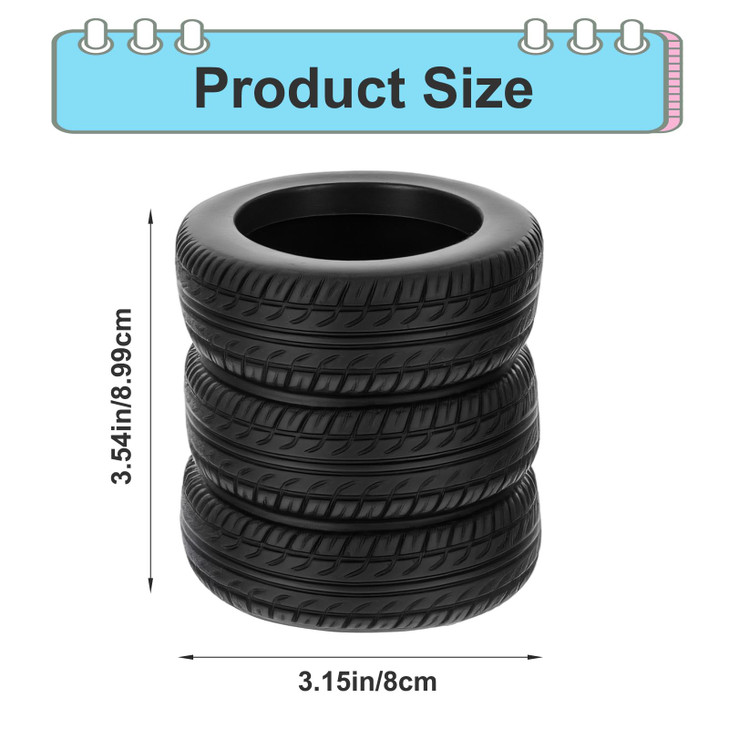 mekueeex 8 Pcs Tire Shaped Pen Holder Car Tire Planter Holder for Men Mechanic Gift Desk Office Home School Accessories Decor Christmas Novelty Funny
