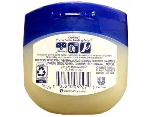 Vaseline Rich Conditioning Petroleum Jelly, Cocoa Butter 7.5 oz (Pack of 10)
