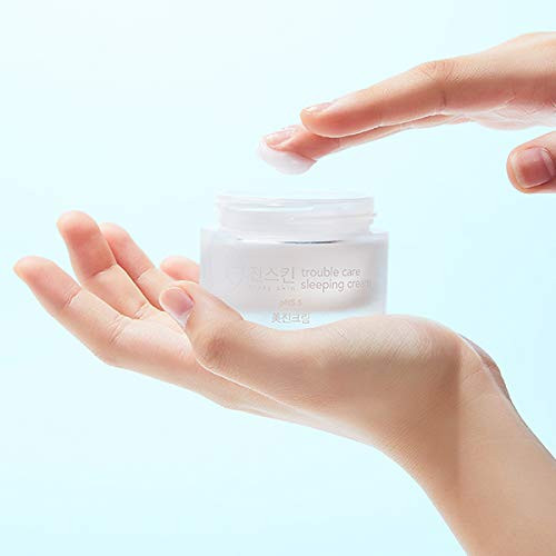 CRAZY SKIN Skin Repair Trouble Care Overnight Sleeping Face Mask 1.76oz | Centella + AHA/BHA Cream | Moisturizer for Acne-Prone Skin | Pore Minimizer