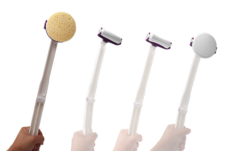 KMINA Lotion Applicator for Back Self Elderly, Foldable and Long, Includes Accessory Kit, Long Handled Sponge, Made in Europe
