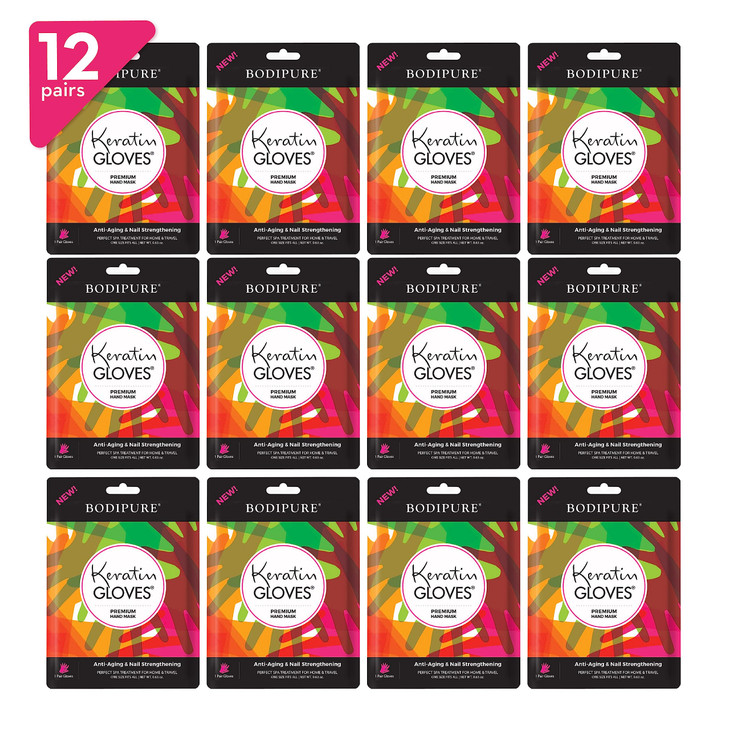 Bodipure Premium Hand Mask Keratin Gloves | Moisturizing Gloves for Dry Hands & Nail-Strengthening & Cuticle Softening | Spa Experience at Home | Che