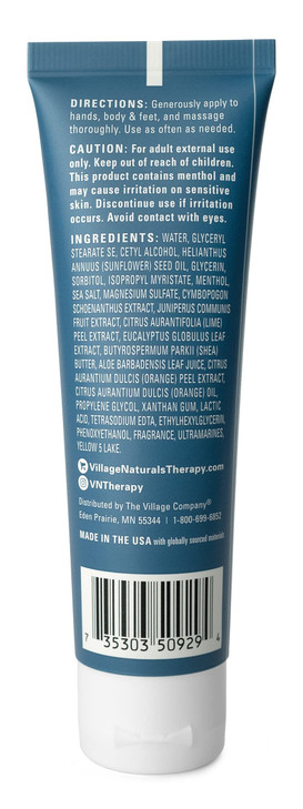 Village Naturals Therapy Tension Relief Shea Butter Lotion, Cedar Citrus Soothe, Daily Moisturizing Hand & Body Lotion with Aloe & Menthol, 2 oz Trav