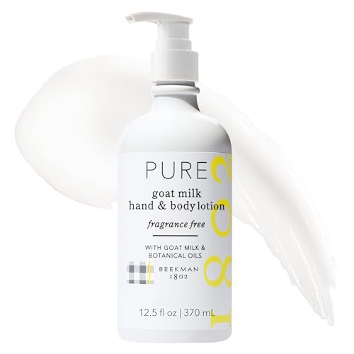 Beekman 1802 Goat Milk Lotion - Hydrates, & Softens Dry Skin, Body and Hand Lotion - With Shea Butter & Jojoba Oil - Lightweight, Non-Greasy, Cruelty