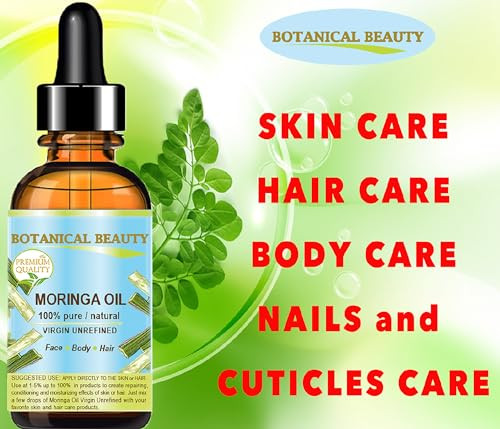 Botanical Beauty MORINGA OIL Moringa oleifera WILD GROWTH Himalayan 100% Pure Natural Undiluted Virgin Unrefined for Face, Skin, Hair, Lip, Nails (0.