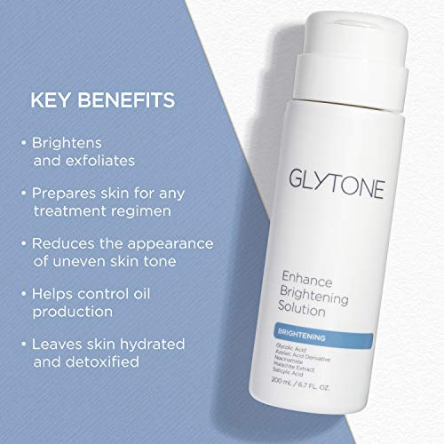 Glytone Enhance Brightening Solution | Brighten & Exfoliate with Glycolic Acid, Azelaic Acid Derivative, Niacinamide & Malachite Extract | Exfoliatin