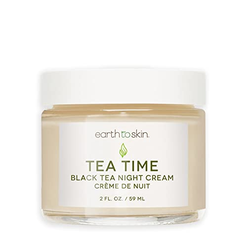 Earth To Skin Tea Time Black Tea Night Cream  Hydrating Face Moisturizer with Edelweiss, Glycerin & Squalane  2.0 fl oz