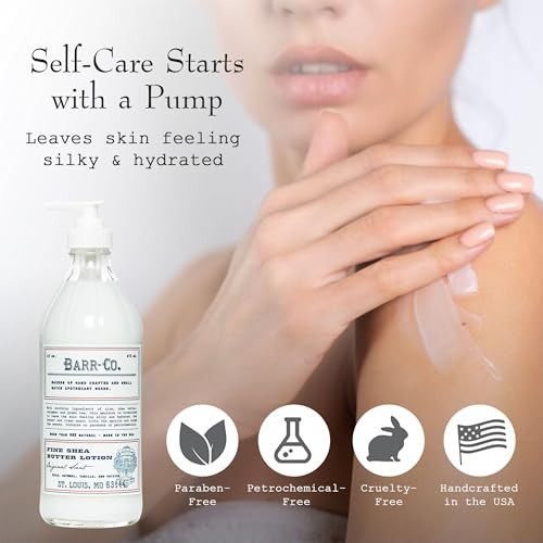 BARR-CO. Original Scent Shea Butter Lotion, Tranquil and Comforting Milky Scent with Oat, Vanilla & Vetiver, Shea Moisturizing Lotion for Sensitive S