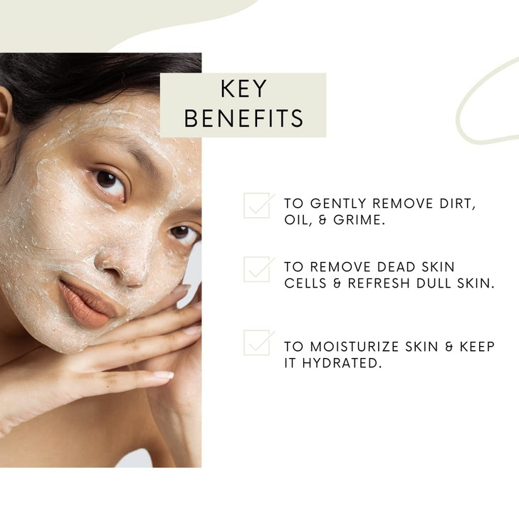 Amira Beauty Cucumber Facial Scrub Exfoliator - Best Face Scrub for Women, Cleanses, Removes Dead Skin, Blackheads, Pores and Acne - Moisturizes, Bri