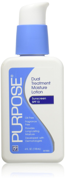 PURPOSE Dual Treatment Moisture Lotion with SPF 10 4 OZ (Pack of 4)