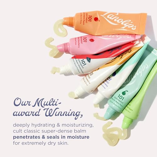 Lanolips 101 Ointment - Lanolin Lip Balm for Smooth, Hydrated & Healthy Lips - Multipurpose Lip Ointment with Lanolin Oil for Dry Lips, Cuticles & Mo