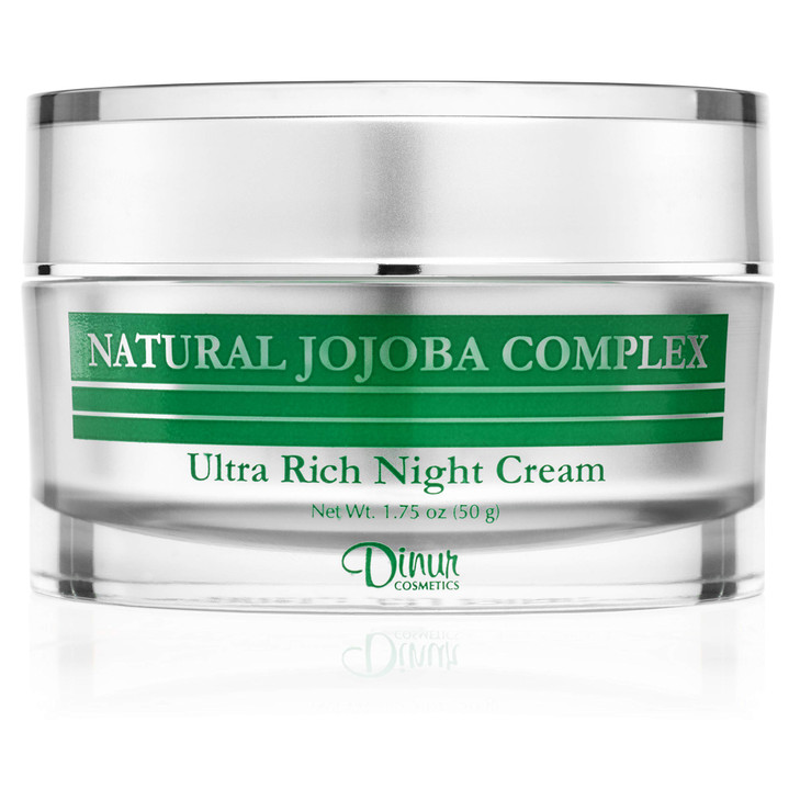 Dinur Cosmetics Natural Jojoba Complex Ultra Rich Night Cream Ultra Hydrating Moisturizer for Flakiness Dryness 1.75 oz/50 g