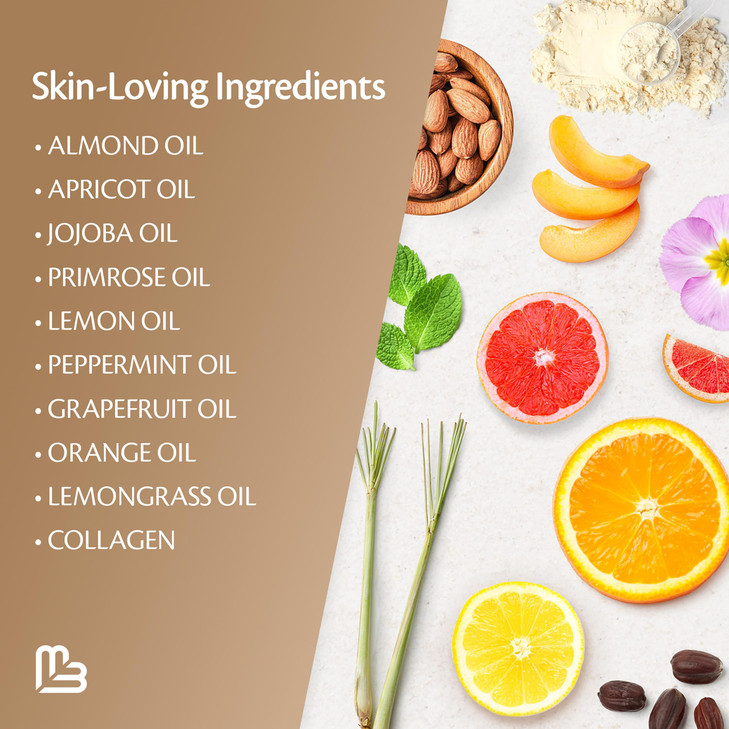 Brown Sugar Scrub Face Foot & Body Exfoliator Infused with Collagen and Stem Cell Exfoliating Salt Body Scrub for Toning Skin Cellulite Skin Care, 12