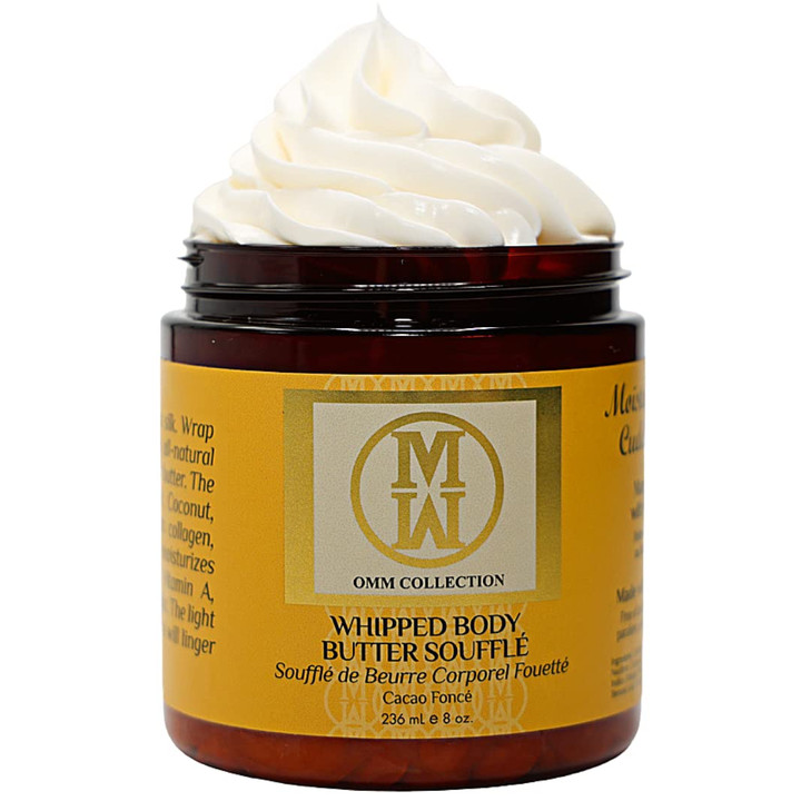 OMM Collection Natural Whipped Body Butter Soufflé For Dry & damaged Skin - Whipped Shea Butter with Vitamin E & A, coconut oil, Mango Butter & Cacao