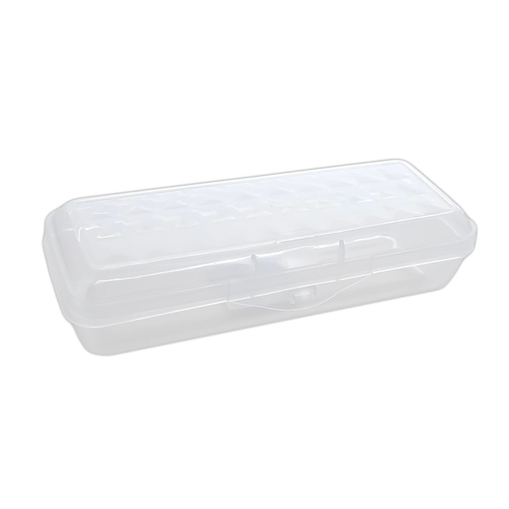 BAZIC PRODUCTS Plastic Pencil Case, Multi Purpose Organizer & Supply Holder, Clear Box Design, Durable Plastic Storage for School, Office, Classroom