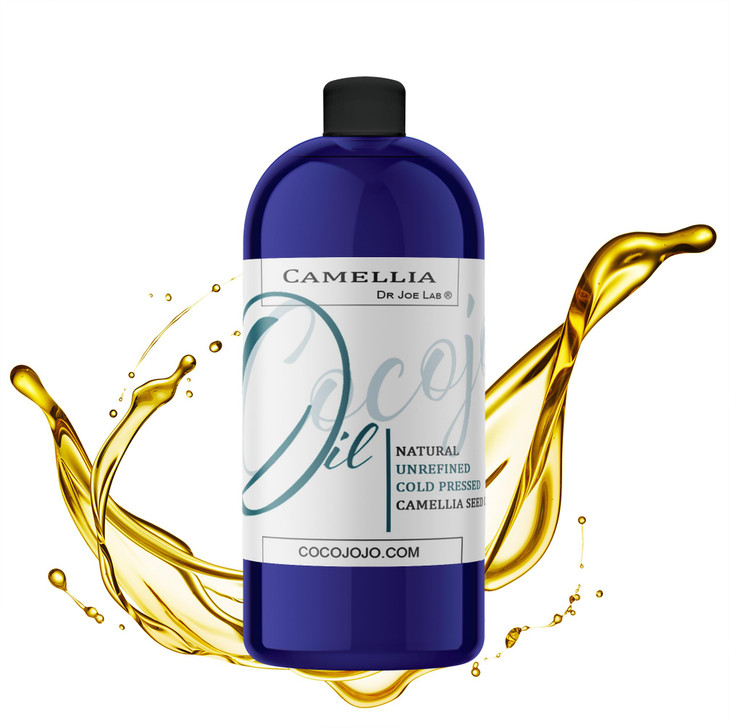 Dr Joe Lab Japanese Camellia Seed Oil - Pure, Unrefined, Cold Pressed, Non-GMO Bulk Carrier - 32 oz - for Skin, Hair, Nails, Body, Facial Hair - Hydr