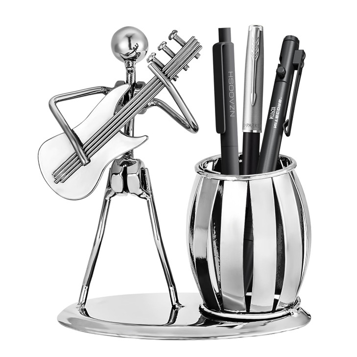 HSOOVZN Metal Pen Holder Guitar Creative Desktop Accessories Decorative Pen Organizer For Gifts Kids Students Office Stationary ? ?
