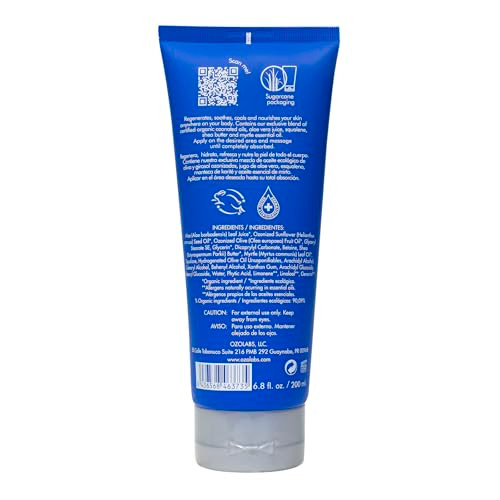 OZOLABS Ozonated Olive Oil Body Moisturizer | Hydrating & Nourishing Organic Lotion with Certified Ozonated Oils | Hypoallergenic & Suitable for Sens