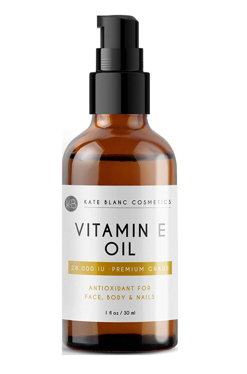 Kate Blanc Cosmetics Vitamin E Oil 28,000 IU (1oz) Topical Serum for Skin and Face for Even Tone, Fine Lines & Smooth Texture