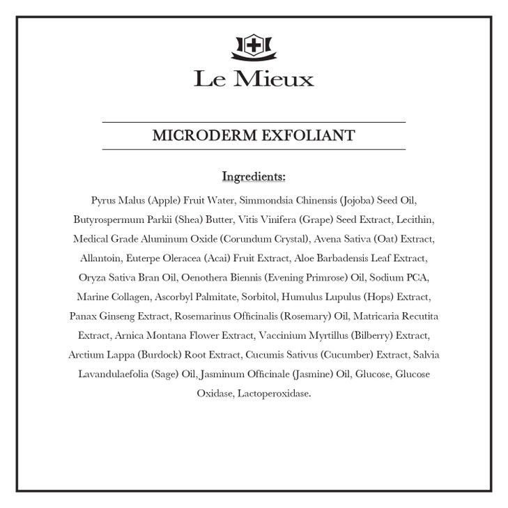 Le Mieux Microderm Exfoliant - Radiance Boosting Microdermabrasion Scrub for Face & Neck, Exfoliating Facial Polish for Congested Pore & Uneven Skin