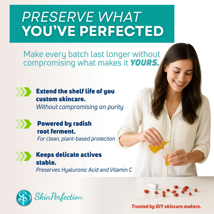 Skin Perfection Leucidal Liquid Complete - Ideal Water Based Moisturizer & Lotion Making Supplies - Natural Preservative Alternative with Root Fermen