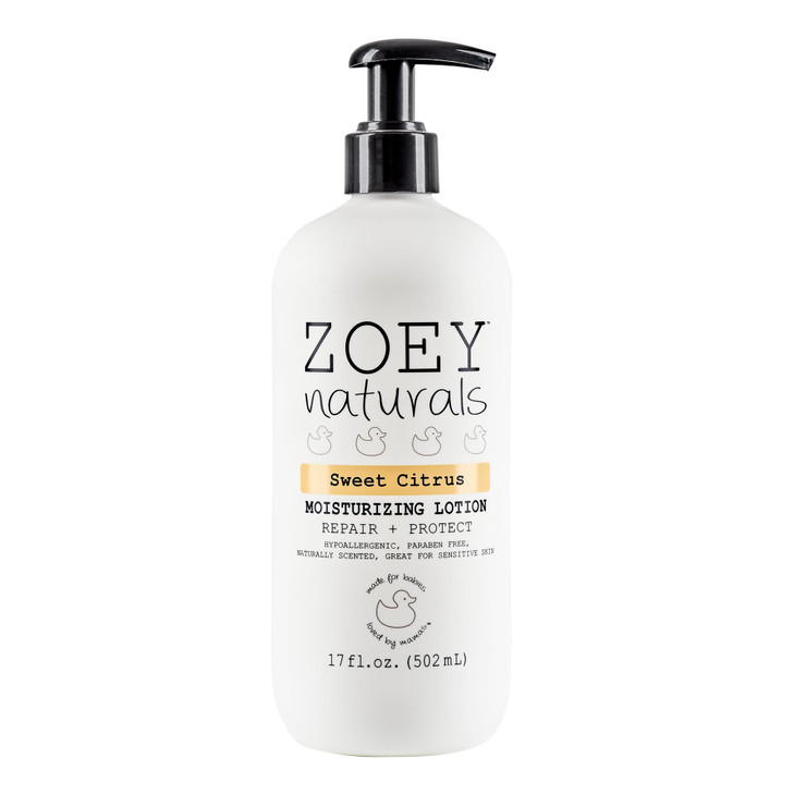 Zoey Naturals Sweet Citrus Baby Lotion - Enriched with Shea, Apricot Oil, Aloe & Avocado - Soothes & Moisturizes with Orange & Pomegranate - Gentle f