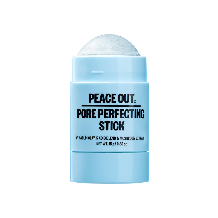 PEACE OUT Pore Perfecting Stick, Clay Cleanser for Pores and Blackheads, Exfoliating Face Stick with Glycolic and Salicylic Acid, Targets Oil and Tex