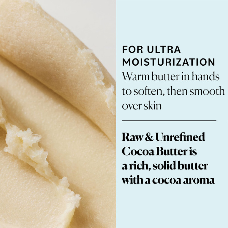 Sky Organics Cocoa Butter for Body, 100% Raw & Unrefined Ultra-Moisturizing Butter to Deeply Hydrate & Condition Skin, Promotes Smooth Skin Tone&Text