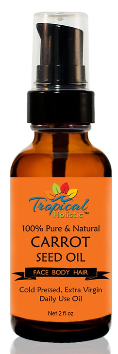 Tropical Holistic 100% Pure Natural Carrot Seed Oil 2oz, Natural, Cold Pressed, Unrefined Carrot Oil for Youthful, Radiant Skin, Face, Hair, Anti Wri