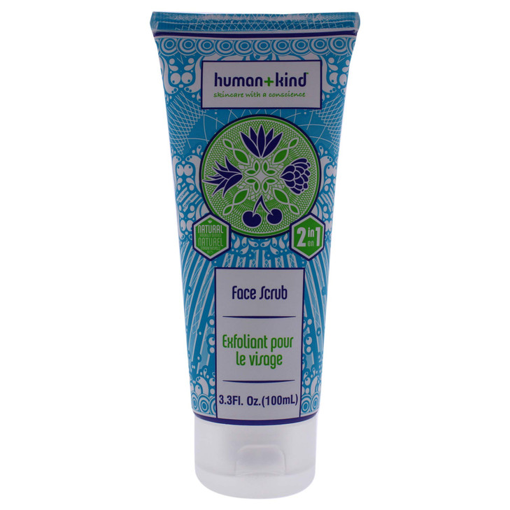 Human+Kind Face Scrub - Resurfacing, Brightening Facial Exfoliator for a Smooth, Fresh Complexion - Gentle, Renewing Formula for Sensitive Skin - Wit