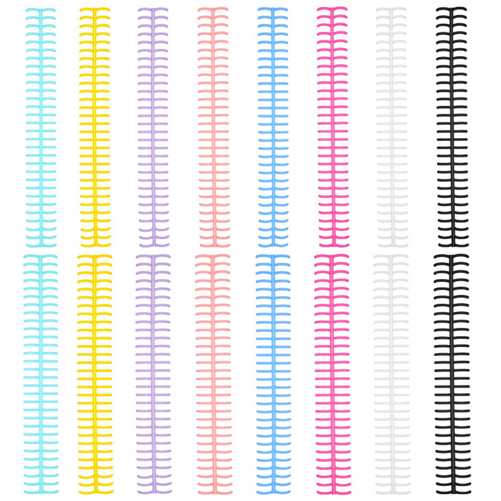 Yuanchu 16 PCS Comb Binding Spines, Plastic Binding Combs 30 Rings Click Binding Spines Colorful Spiral Binding Coils for Teacher Business Document F