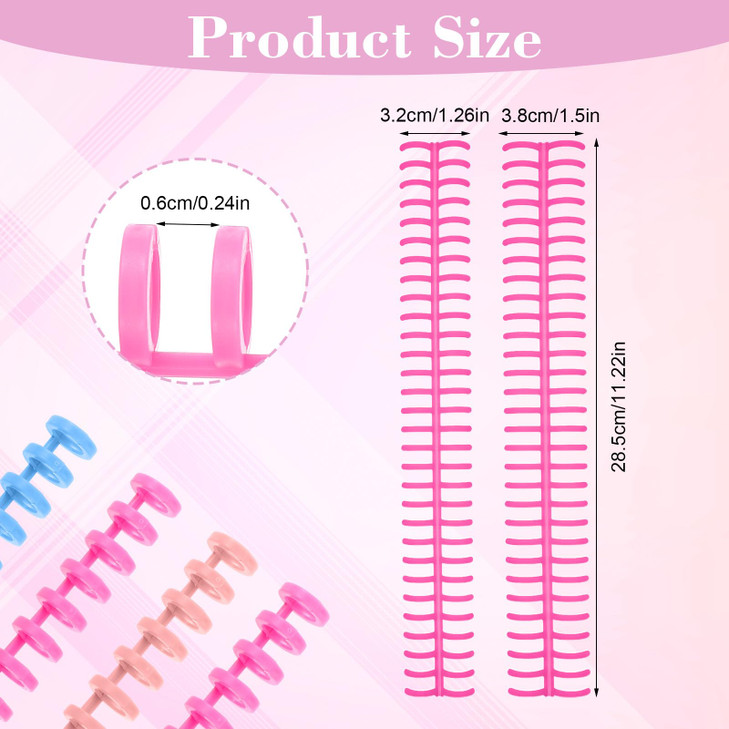 Yuanchu 16 PCS Comb Binding Spines, Plastic Binding Combs 30 Rings Click Binding Spines Colorful Spiral Binding Coils for Teacher Business Document F