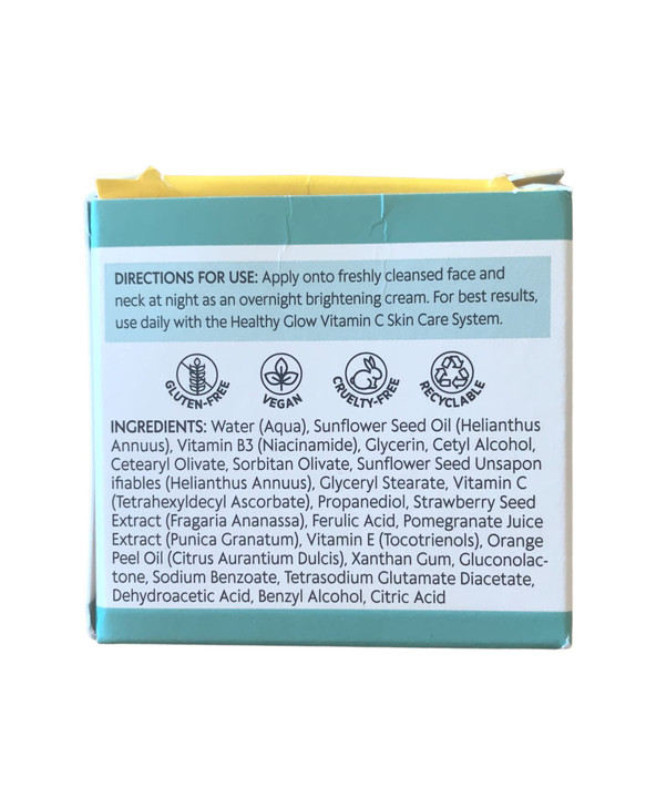 ShiKai Healthy Glow Brightening Night Cream (1 oz) | Hydrating Skin Lotion | With Vitamins C, E, Niacinamide | Provides a healthy glow in skin.