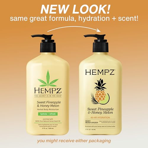 HEMPZ Body Lotion - Sweet Pineapple and Honey Melon - Daily Moisturizing Cream - 17oz