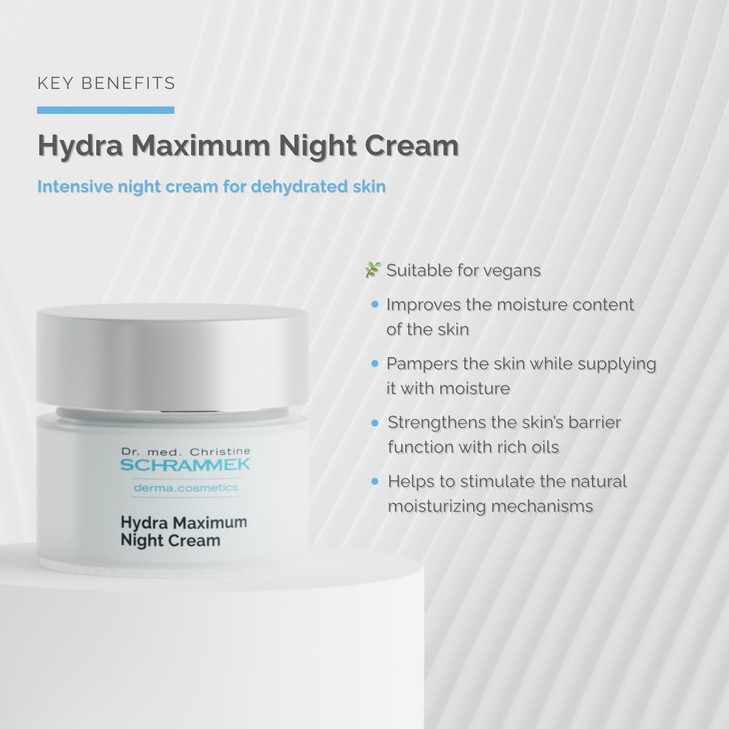 Hydra Maximum Night Cream (1.7 fl oz) - Intensive Night Cream for Dehydrated Skin - Provides Moisture Overnight - Hyaluronic Acid, Vitamin E - Face M