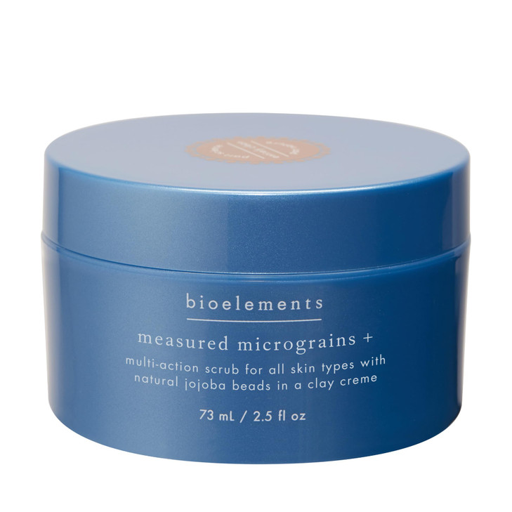 Bioelements Measured Micrograins + - 4 fl oz - Multi-Action Facial Scrub for All Skin Types - Featuring Natural Jojoba Beads in a Clay Creme - Vegan,