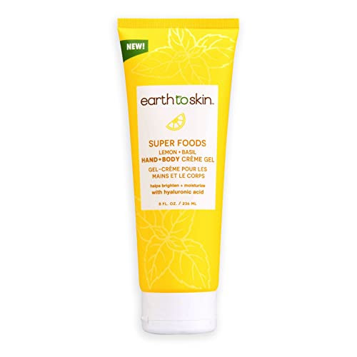 Earth To Skin Super Foods Lemon + Basil Hand & Body Creme Gel (8.0 Fl Oz)