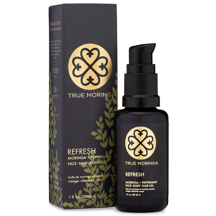 True Moringa Oil for Face, Body & Hair - 100% Pure Cold-Pressed Oil - Unrefined, Anti-aging, Reduce Wrinkles, Brightening Skin Tone, Minimize Age Spo
