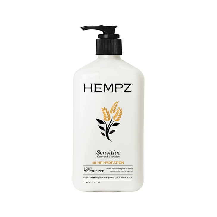 Hempz Sensitive Skin Herbal Moisturizer: Soothing Lotion with Oatmeal, Shea Butter, Hemp, Cocoa, Mango Seed - 17 Fl Oz