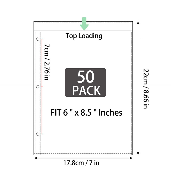 Page Protectors for Broadway Play Program and Theater Programs, 50 Sheet Protectors 5.5" x 8.5", Fits a 3-Ring Binder, Crystal Clear and Acid-Free wi