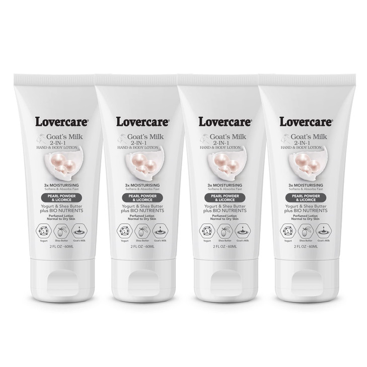 Lover's Care 4-PACK Goat Milk Body Lotion for Dry Skin Pearl 2 fl oz (60ml) - 4-PACK