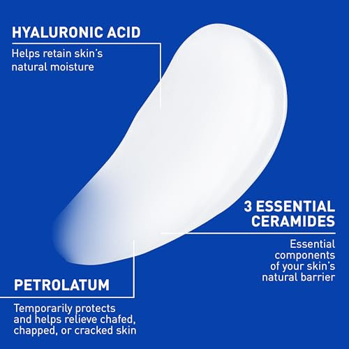 CeraVe Healing Ointment, Hydrating Skin Protectant With Petrolatum, Hyaluronic Acid & Ceramides, Face & Body Skin Barrier Repair For Cracked, Chafed,