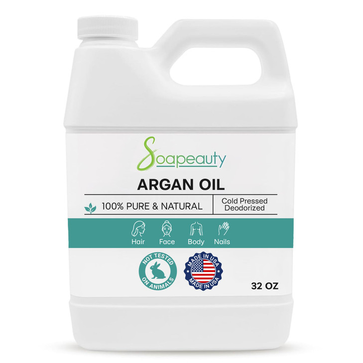 Soapeauty ARGAN OIL | 100% Natural & Pure | Cold Pressed & Deodorized | Carrier for Essential Oils, Face, Body and Skin Care, Hair Growth & Moisturiz