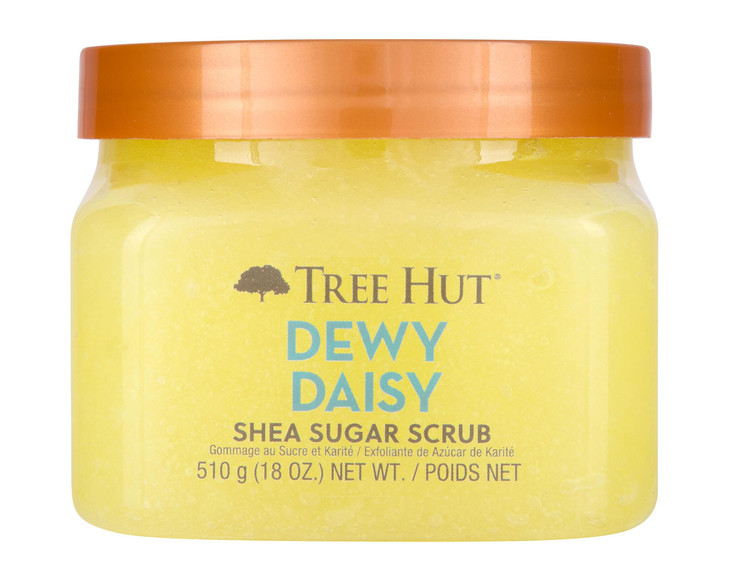 Tree Hut Dewy Daisy Shea Sugar Scrub, Exfoliating, Hydrating & Moisturizing Body Scrub with Shea Butter & Nourishing Essential Oils, Smooth & Soften