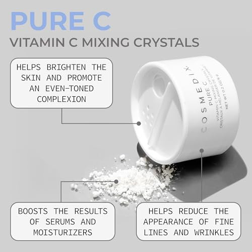 COSMEDIX Pure C Mixing Crystals, Vitamin C Powder for Face - Brightening Facial Skin Care Products for Fine Lines & Uneven Skin Tone - Ultra Fine Mix