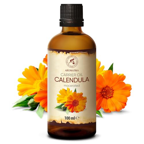 Calendula Oil 3.4 Fl Oz (100ml) - Calendula Officinalis Flower Extract  Infused - Almond Oil Base - 100% Pure & Natural - Marigold Oil  Benefits fo