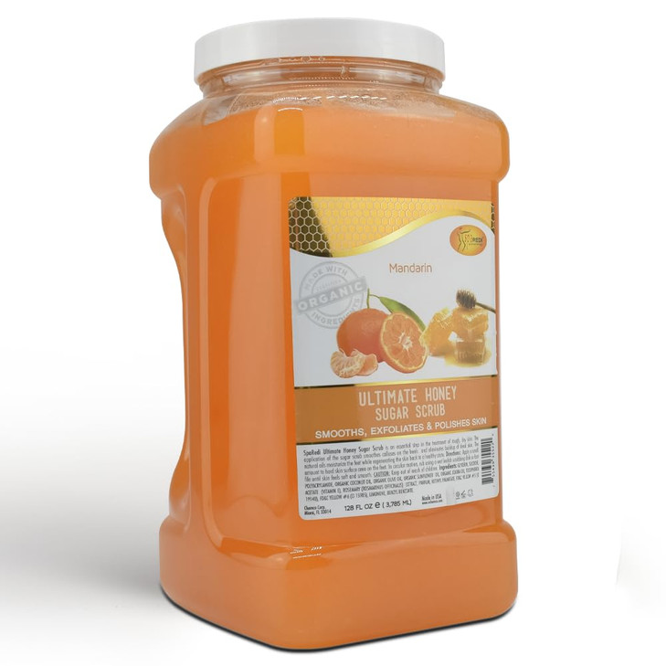 SPA REDI - Sugar Body Scrub, Mandarin Honey, 128 Oz, Exfoliating, Moisturizing, Hydrating and Nourishing, Glow, Polish, Smooth and Fresh Skin - Body
