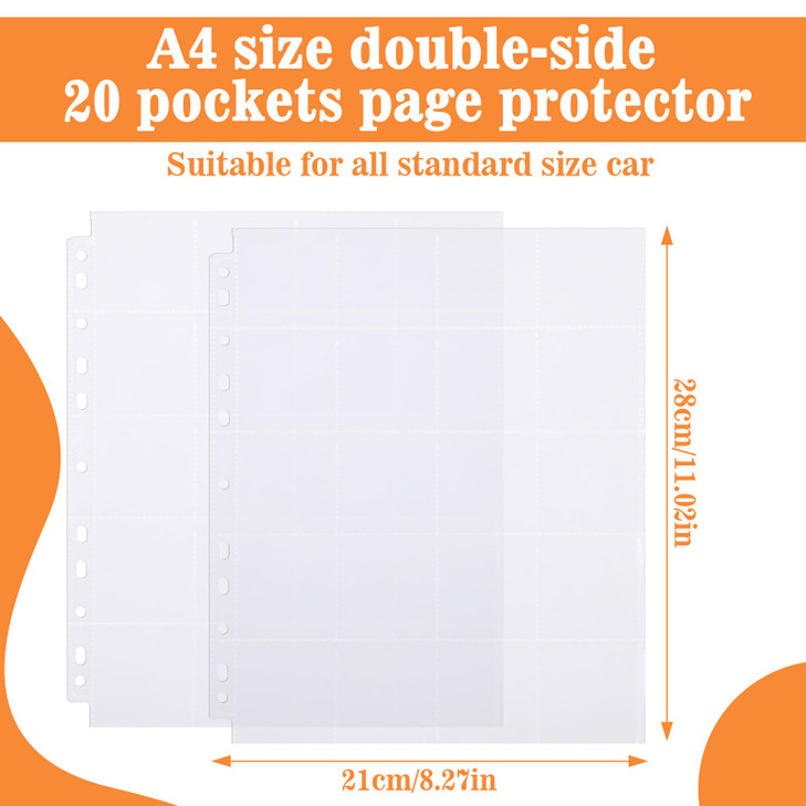 50 Pack Protective Photo Slide Pages Holds 20 Slides Top Loading Photo Page Sleeves for 3 Ring Binder Holds 1000 2 x 2 Inch Photos Clear Archival Sli