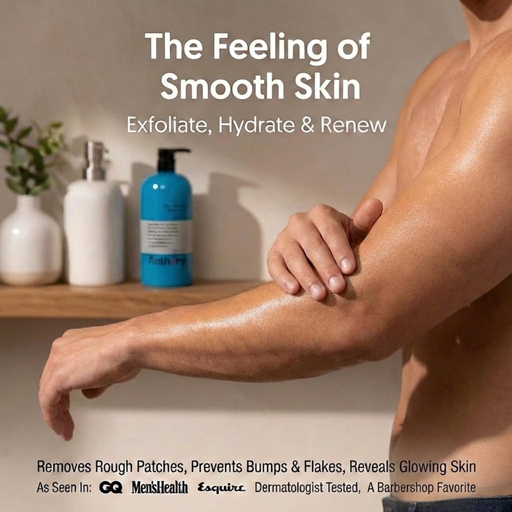 Anthony Exfoliating Body Scrub, Sea Salt, Vitamin C & Aloe Vera, Deep Cleans, Smooths Rough Patches, Soothes & Protects Skin, Hydrating Blue Sea Kelp