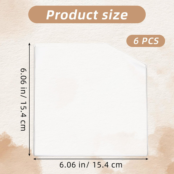 6 Pcs Adhesive Clear Corner Pockets 6 Inch Self Adhesive Planner Pockets Sticky Display Pocket Sheet Protectors For Office School Notebooks Box Posti